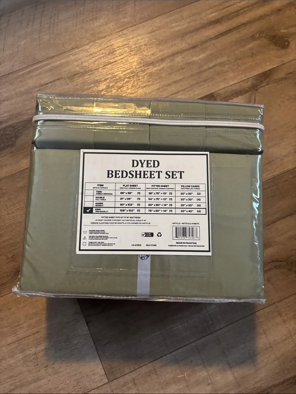 6-Piece King Bedsheet Set in Olive Green